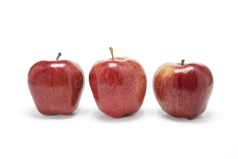 Red delicious apples on white background. Red delicious apples on white background