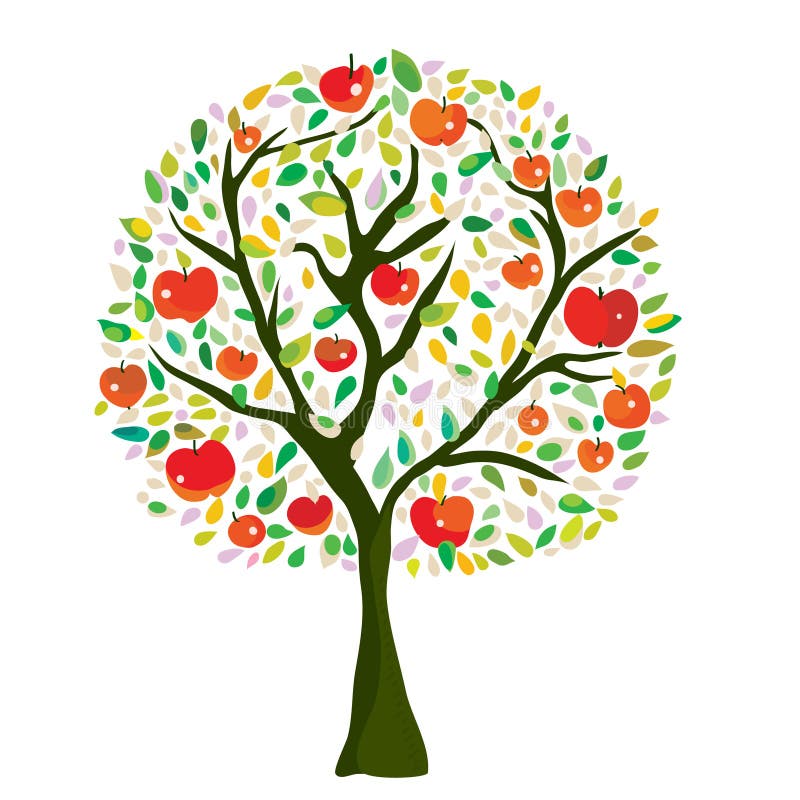 Pommier d'automne illustration de vecteur. Illustration du juteux