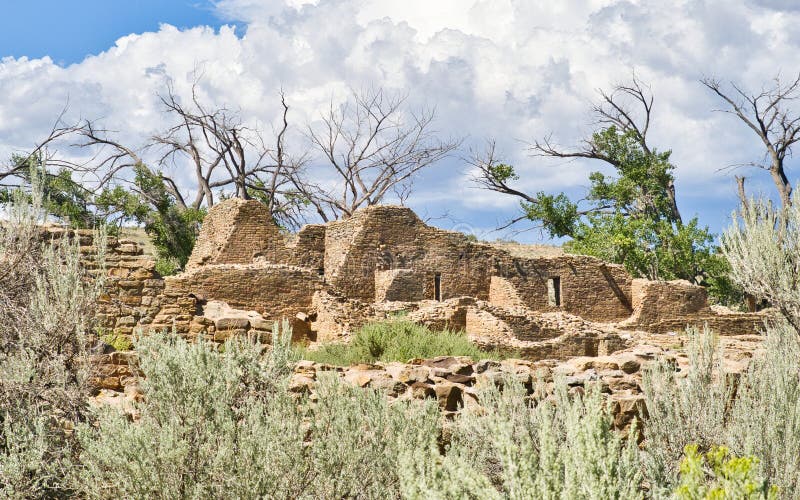 Pomnik Narodowy Aztec Ruins w Nowym Meksyku obraz stock