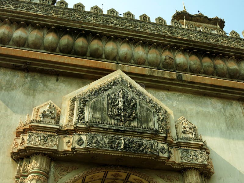 Pomnik zwycięstwa patuxai w vientiane laos obrazy stock