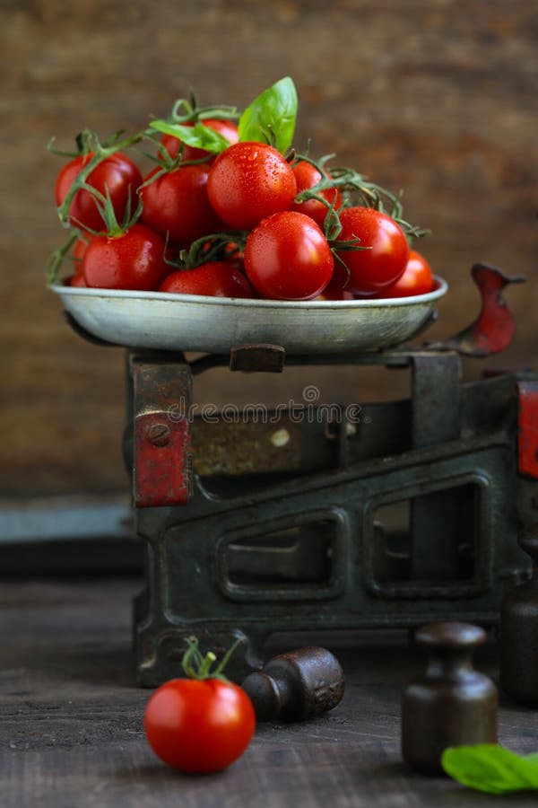 Pomodori di ciliegia organici immagini stock Pomodori di ciliegia organici immagini stock