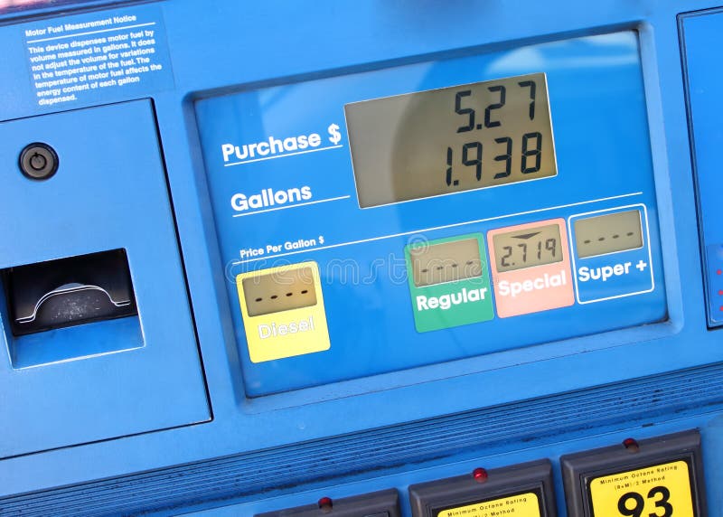 Pompa della benzina alla stazione di servizio immagini stock Pompa della benzina alla stazione di servizio immagini stock