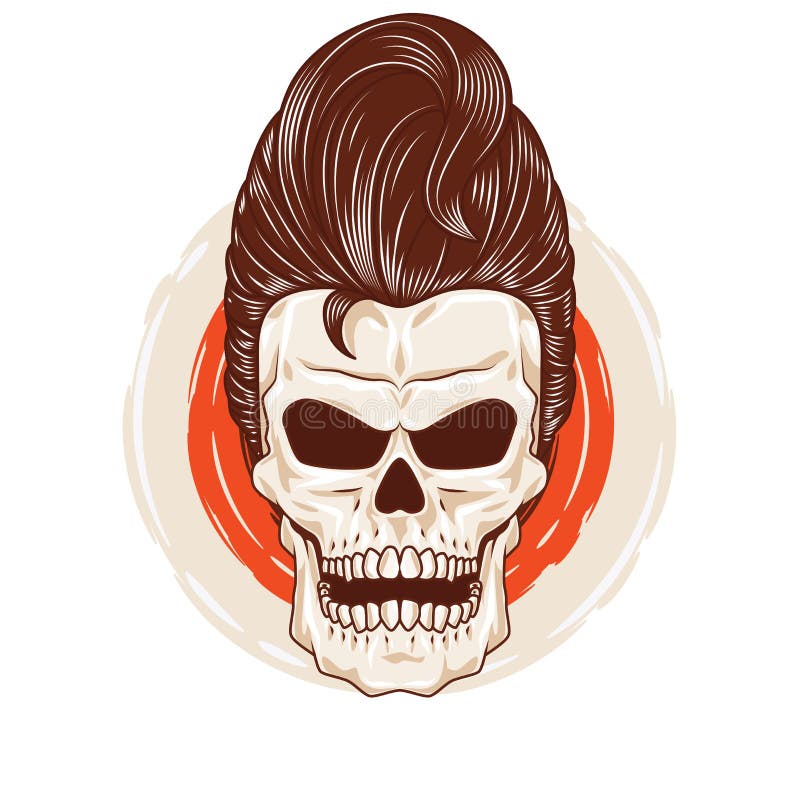 Pompadour Schedelhoofd royalty-vrije illustratie Pompadour Schedelhoofd royalty-vrije illustratie