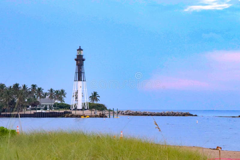 Beautiful Lighthouse in Pompano Beach, Florida Stock Image Image of