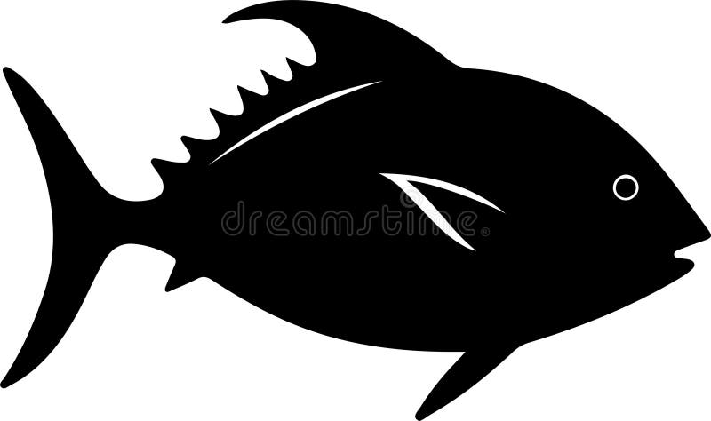 Pompano Black Silhouette Generative Ai vector illustration