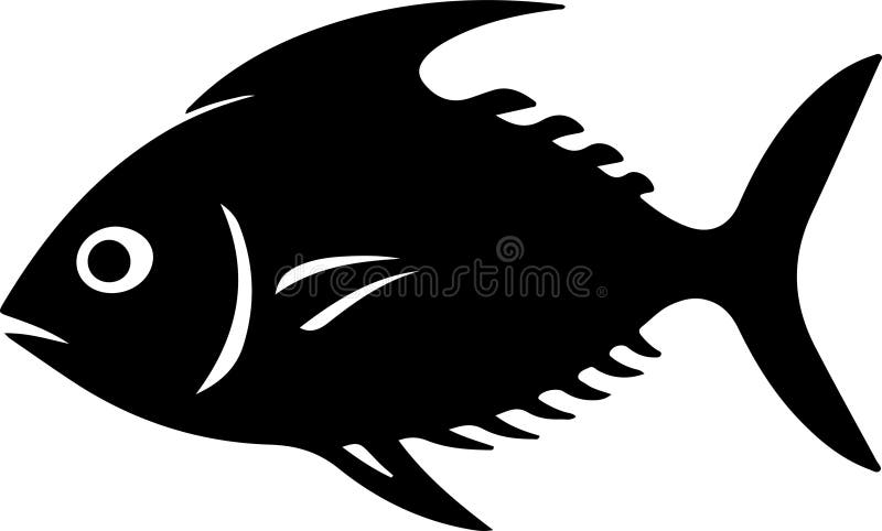 Pompano Black Silhouette Generative Ai royalty free illustration