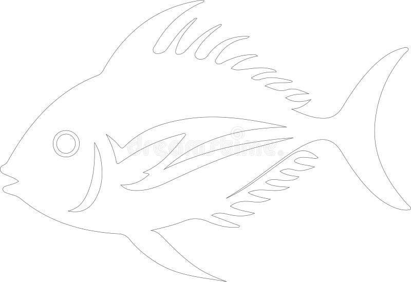 Pompano Outline Silhouette Generative Ai vector illustration