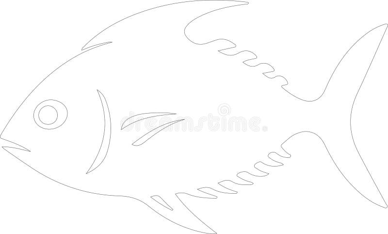 Pompano Outline Silhouette Generative Ai vector illustration