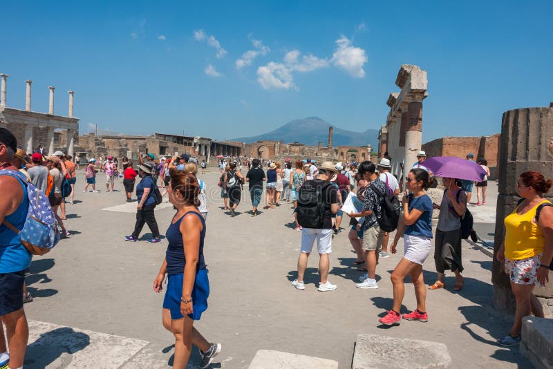 Ruins of the ancient roman city of Pompeii, which was destroyed by the volcano Mount Vesuvius, about two millenniums ago, 79 AD