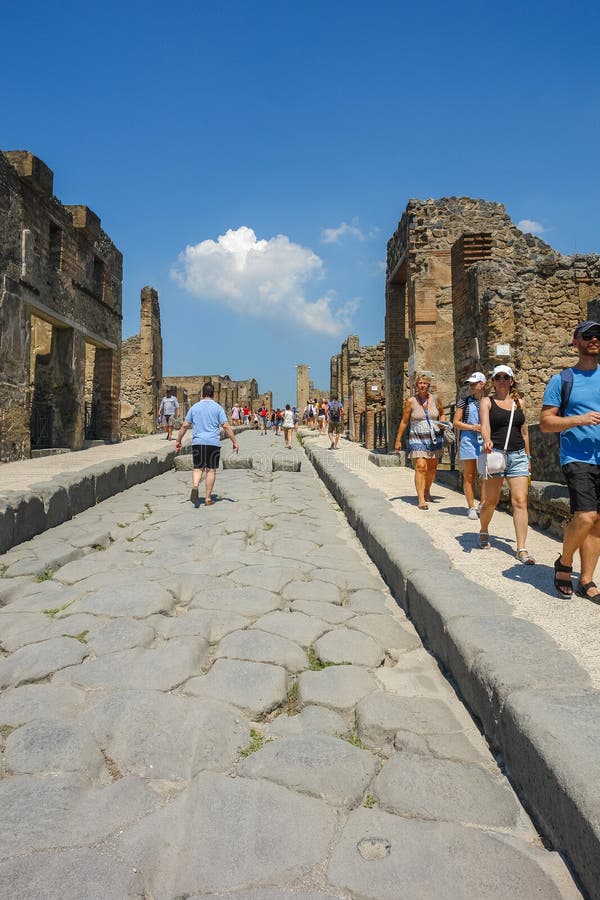 Ruins of the ancient roman city of Pompeii, which was destroyed by the volcano Mount Vesuvius, about two millenniums ago, 79 AD