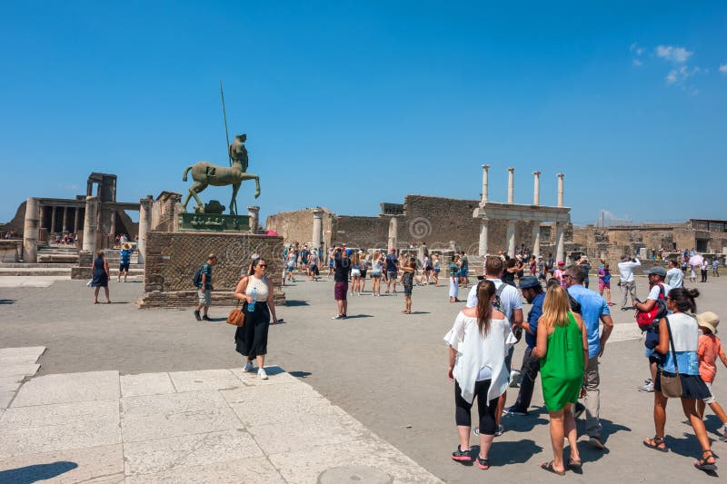 Ruins of the ancient roman city of Pompeii, which was destroyed by the volcano Mount Vesuvius, about two millenniums ago, 79 AD