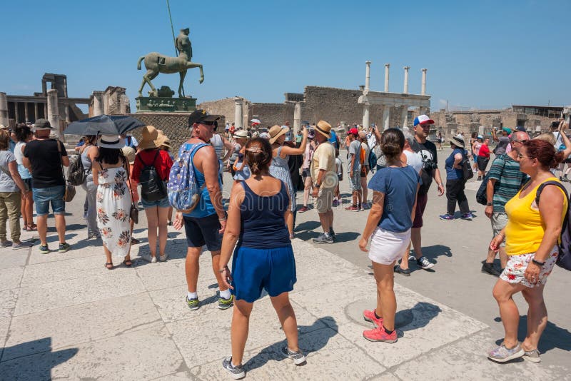 Ruins of the ancient roman city of Pompeii, which was destroyed by the volcano Mount Vesuvius, about two millenniums ago, 79 AD