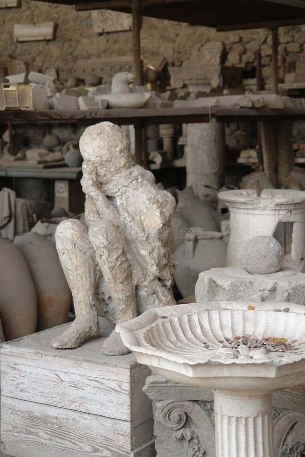 Pompeii Stone Boy stock photo. Image of history, artifacts 30789924