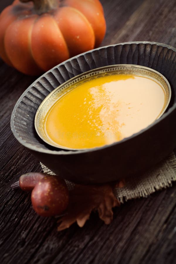 Pompoensoep royalty-vrije stock foto