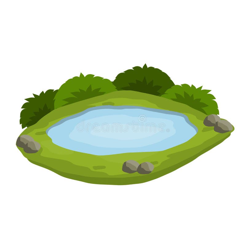 Pond and Swamp, Lake. Flat Cartoon. Background for Illustration Stock ...