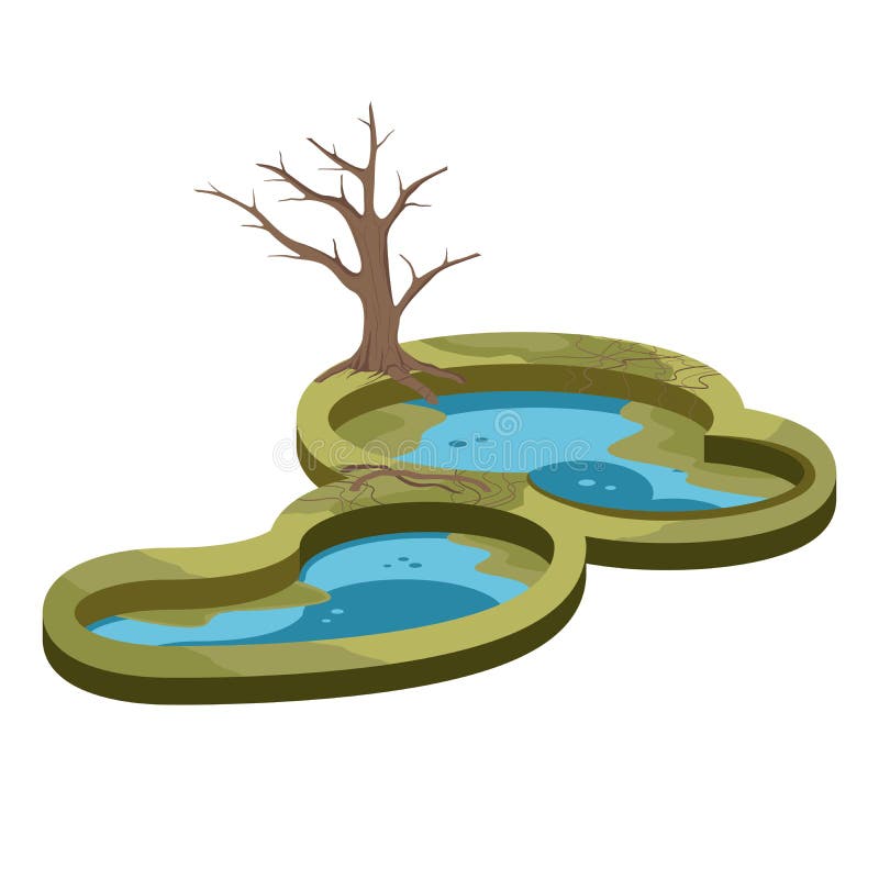 Pond Swamp Wetland and Tree Nature Landscape stock illustration Pond Swamp Wetland and Tree Nature Landscape stock illustration