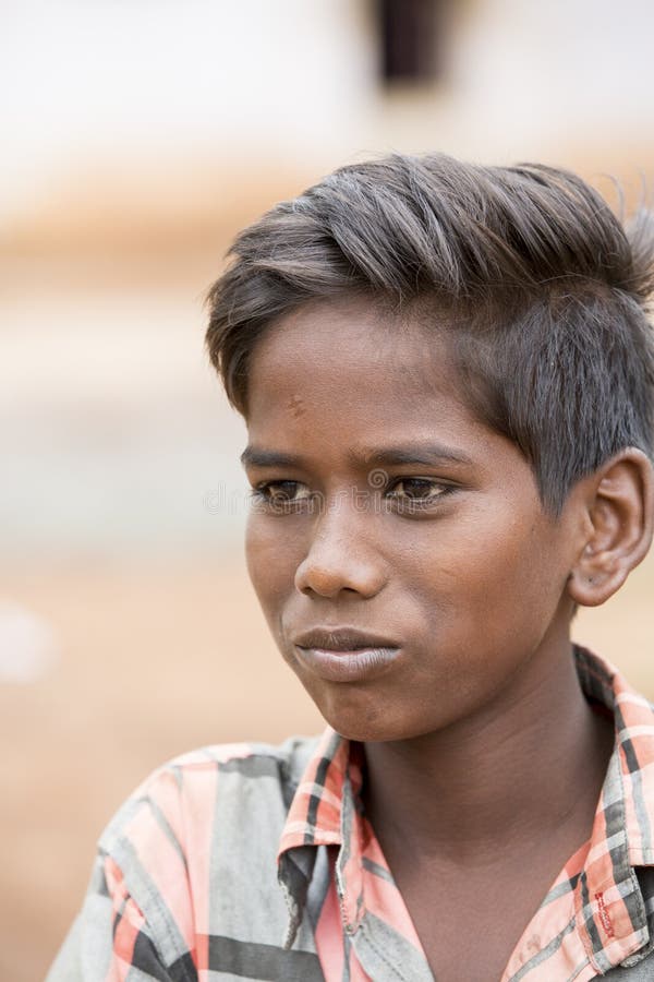 Poor Indian Boy with a Sad and Serious Eyes Looks at the Camera Editorial  Stock Image - Image of rural, pondichery: 122840834