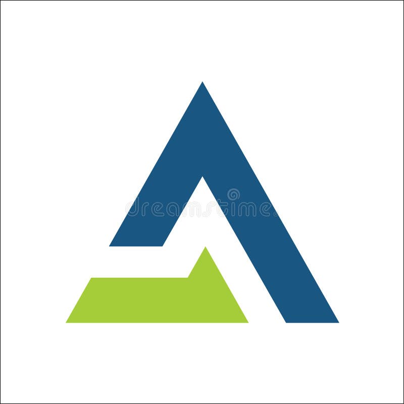 Ponga letras a un vector del logotipo del negocio del triángulo, plantilla del app de los símbolos stock de ilustración Ponga letras a un vector del logotipo del negocio del triángulo, plantilla del app de los símbolos stock de ilustración
