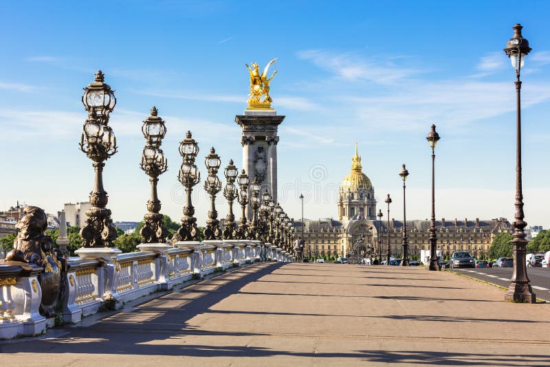 Pont Alexandre III Bridge & Hotel Des Invalides, Paris, France ...