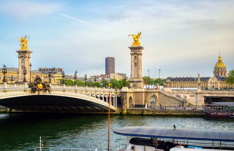 Pont Alexandre III Bridge in Paris, France Stock Image - Image of ...
