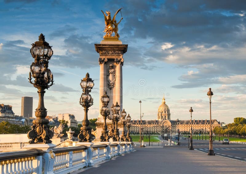 Pont Alexandre III and Eiffel Tower, Paris Stock Photo - Image of ...