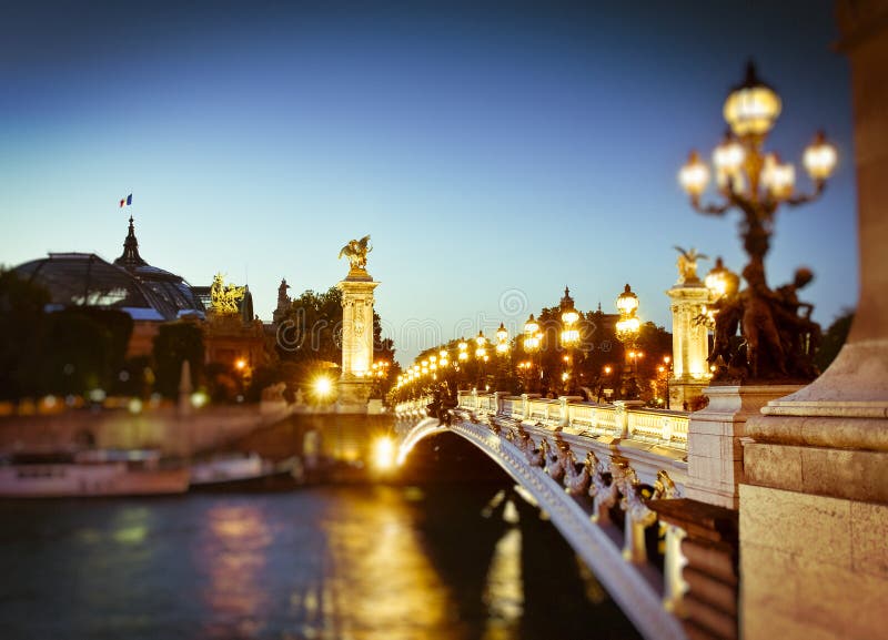 Pont Alexandre III and Eiffel Tower, Paris Stock Photo - Image of ...