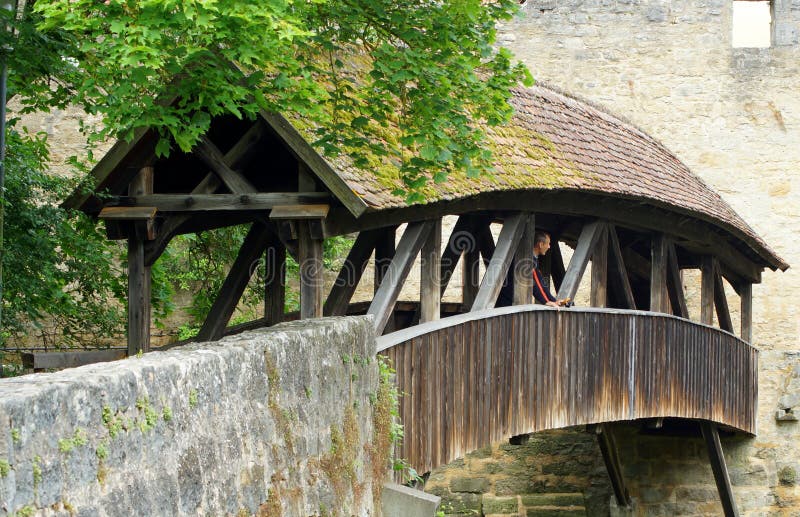 Pont couvert dans Rothenburg image libre de droits Pont couvert dans Rothenburg image libre de droits