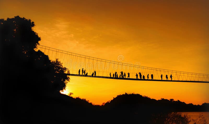 Rope bridge across a river in Kaeng Krachan National Park. Rope bridge across a river in Kaeng Krachan National Park.