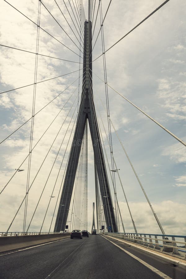 Le Pont DE Normandie Dichtbij Le Havre Frankrijk Stock Foto - Image of ...