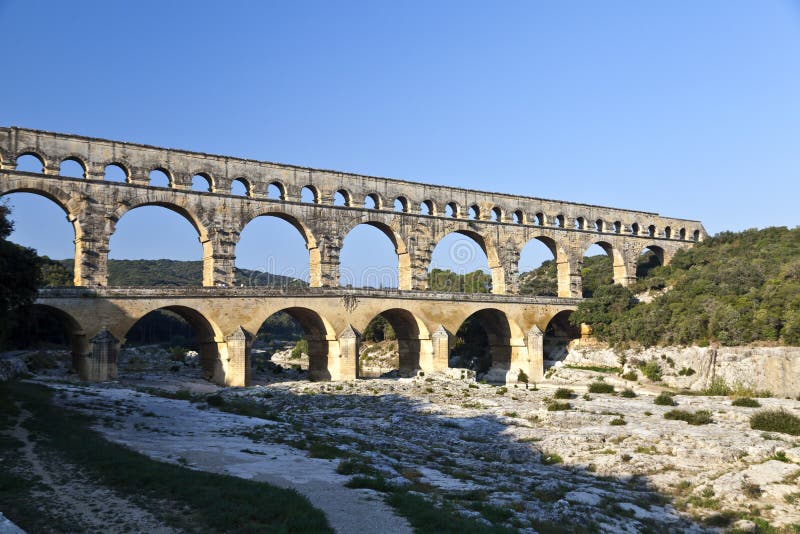 Pont du Gard stock image. Image of engineering, civilisation 23618295