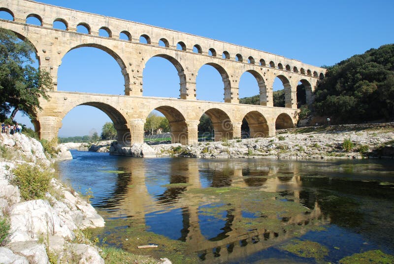 Pont du Gard stock fotografie Pont du Gard stock fotografie