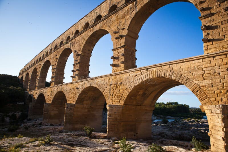 Pont du Gard, Languedoc-Roussillon royalty free stock photos