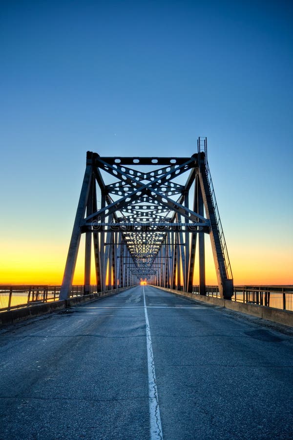 Automobile bridge on beautiful sunrise. Automobile bridge on beautiful sunrise