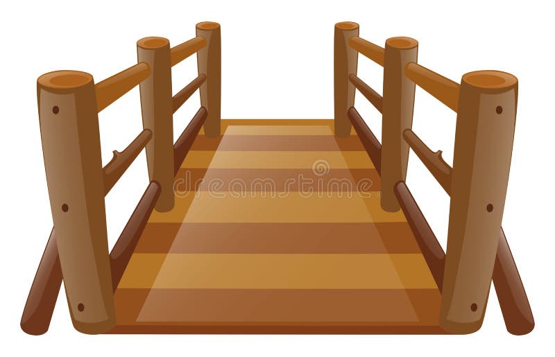 Pont en bois sur le fond blanc illustration stock