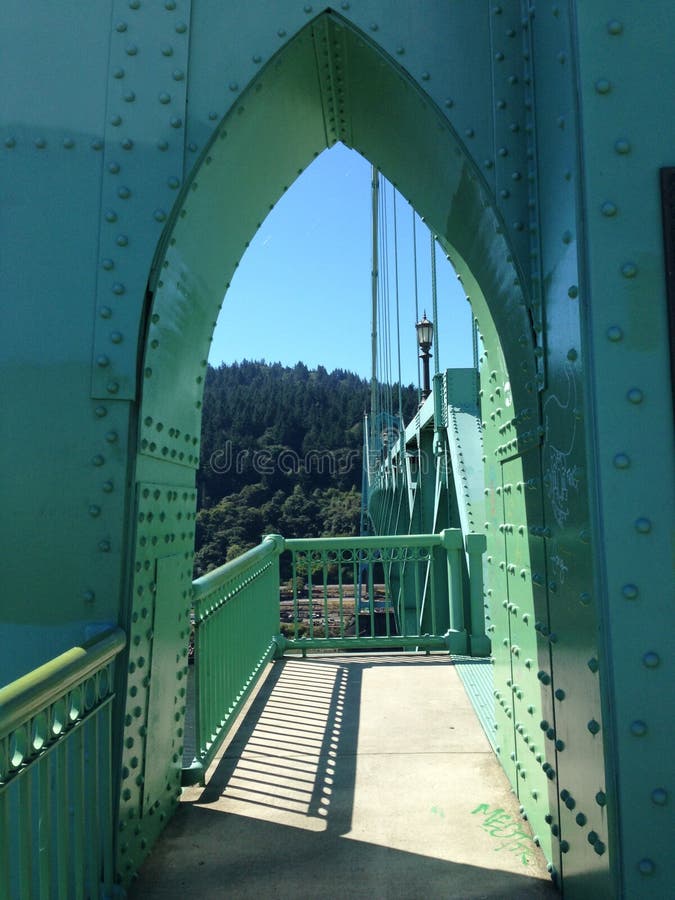 Pont Portland Orégon de St Johns images libres de droits Pont Portland Orégon de St Johns images libres de droits