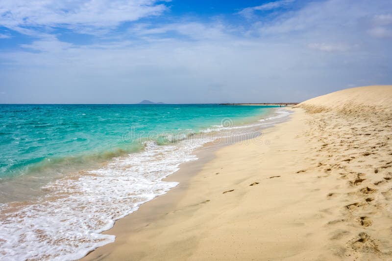 Ponta preta beach and dune in Santa Maria, Sal Island, Cape Verde