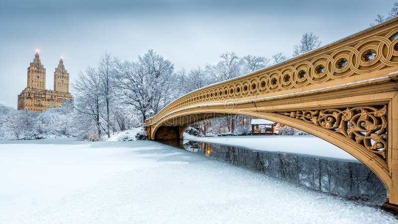 Ponte Bow a Central Park, New York City immagine stock libera da diritti