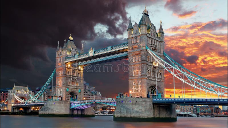 Ponte da torre em Londres, Reino Unido, lapso de tempo