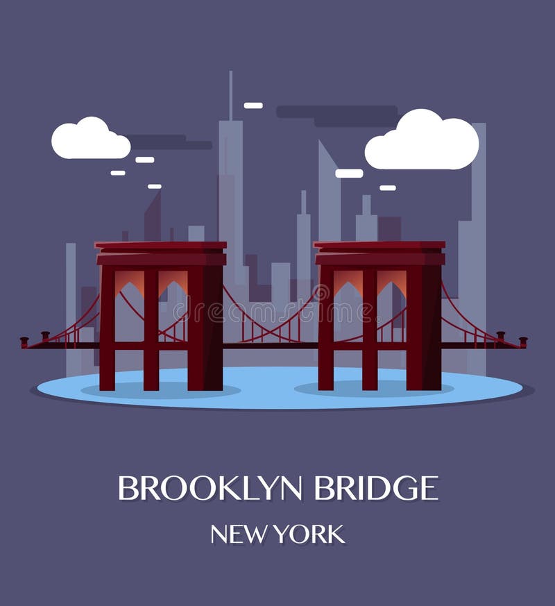 Ponte de Brooklyn New York Ilustração do vetor ilustração stock Ponte de Brooklyn New York Ilustração do vetor ilustração stock