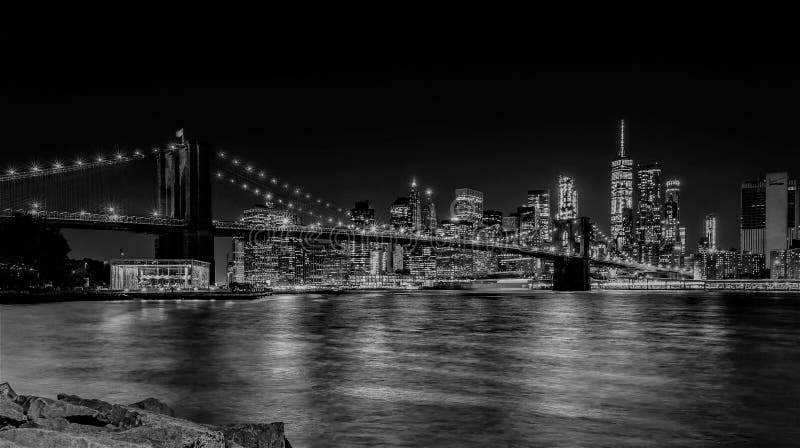 Ponte de Brooklyn, preto e branco imagem de stock royalty free