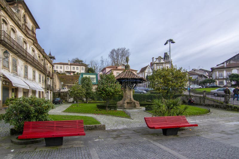 View Of A Small Square  In The Town Of Ponte De  Lima  