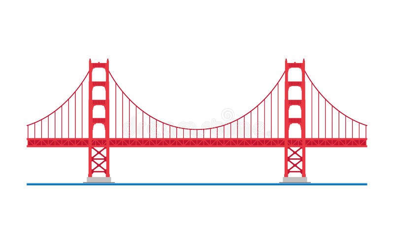 Ponte de porta dourada, San Francisco, EUA Ilustração do vetor