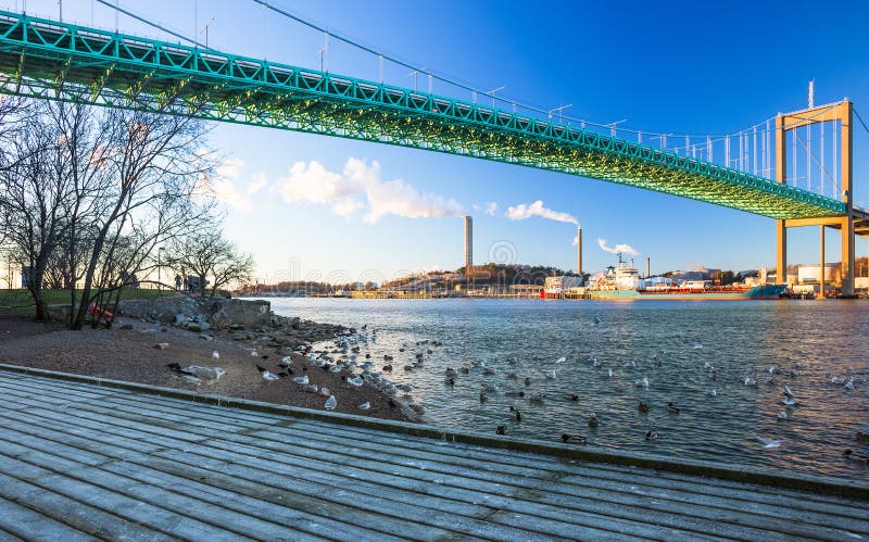 Ponte di Alvsborg a Goteborg, Svezia fotografie stock Ponte di Alvsborg a Goteborg, Svezia fotografie stock