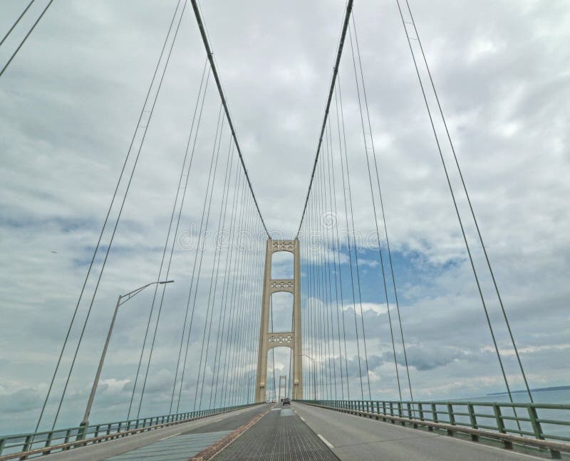 Ponte sospeso di Mackinac, penisola superiore, MI fotografie stock libere da diritti Ponte sospeso di Mackinac, penisola superiore, MI fotografie stock libere da diritti