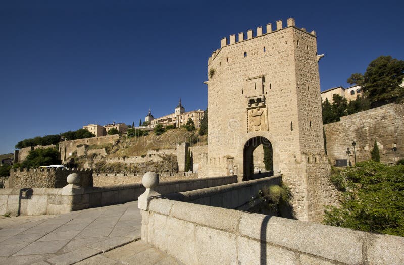 Ponte Toledo de Alcantara, Espanha imagens de stock Ponte Toledo de Alcantara, Espanha imagens de stock