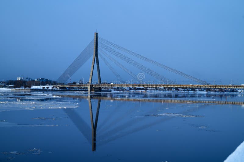 Vansu Bridge over Daugava River in Riga, Latvia. Vansu Bridge over Daugava River in Riga, Latvia