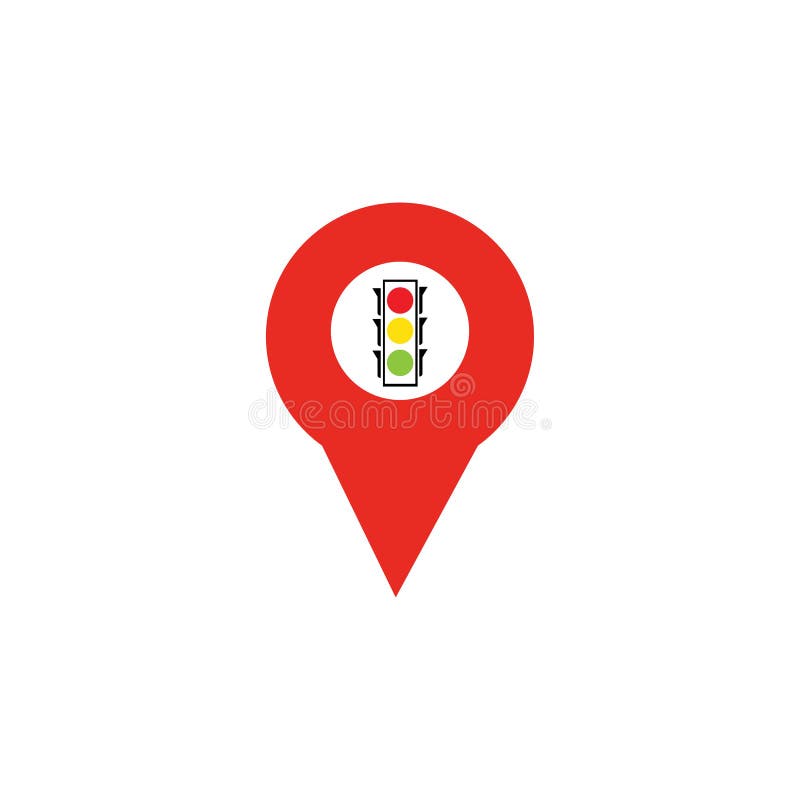 ponteiro de mapa Sinal de semáforo - ícone de vetor ilustração do vetor ponteiro de mapa Sinal de semáforo - ícone de vetor ilustração do vetor
