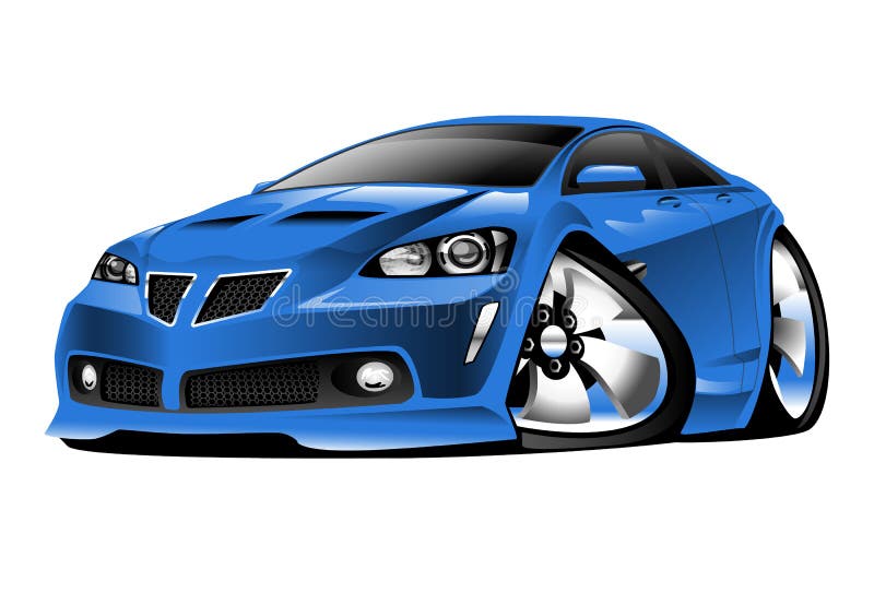 Modern American Muscle Car Cartoon Illustration royalty free illustration Modern American Muscle Car Cartoon Illustration royalty free illustration