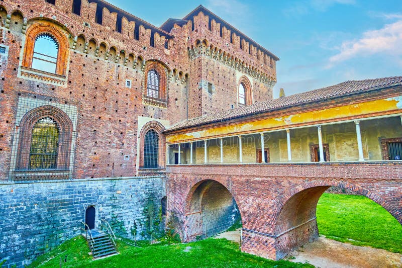 Ponticella di Ludovico il Moro of medieval Sforza's Castle in Milan, Italy. Ponticella di Ludovico il Moro of medieval Sforza's Castle in Milan, Italy