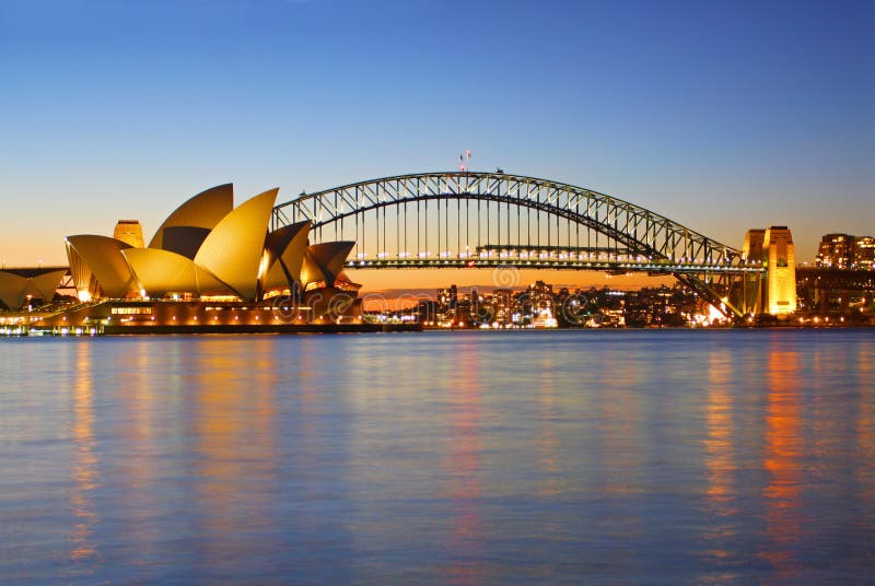 Sydney Opera House and Harbour Bridge in Australia. Sydney Opera House and Harbour Bridge in Australia